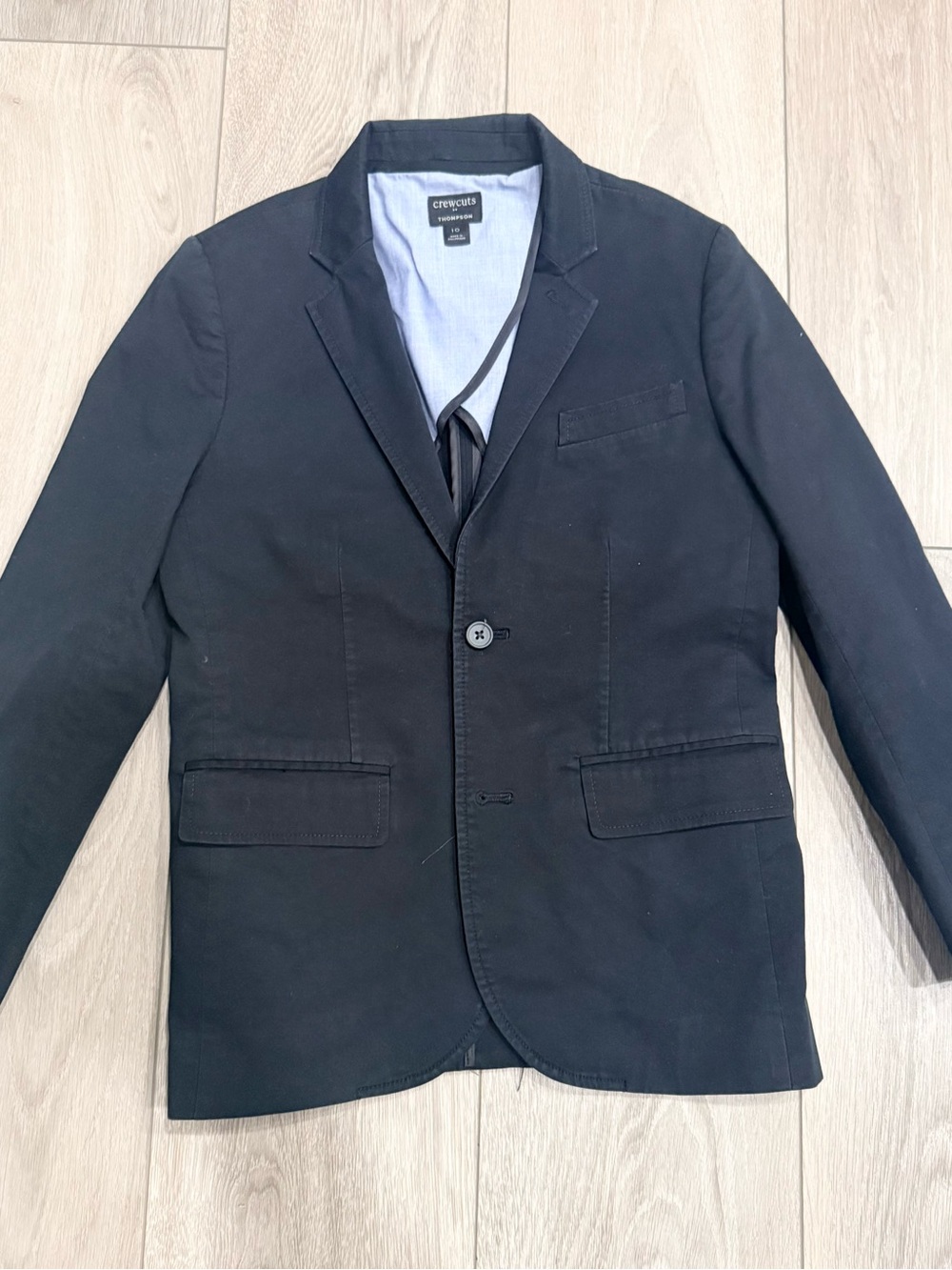 Crewcuts Navy Cotton Single-Breasted Blazer